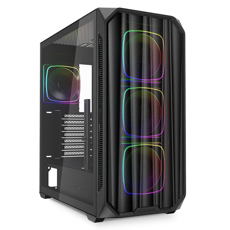 Ohišje SHARKOON AK5M RGB, midiATX, črno