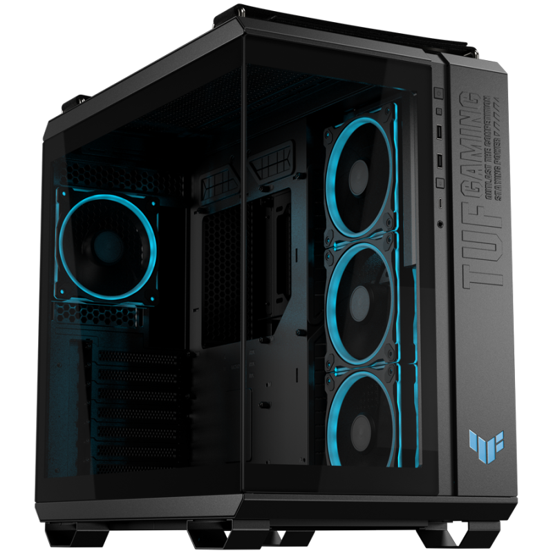 Ohišje ASUS TUF Gaming GT502 Horizon ATX, steklo, 4x 120mm ventilatorji, črno