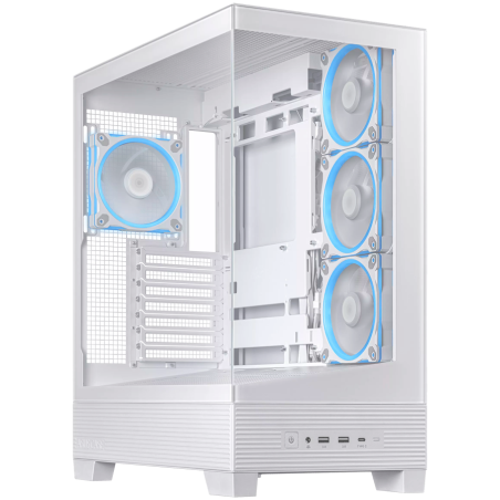 Ohišje ASUS A31 PLUS ATX, steklo, 4x 120mm ventilatorji, belo