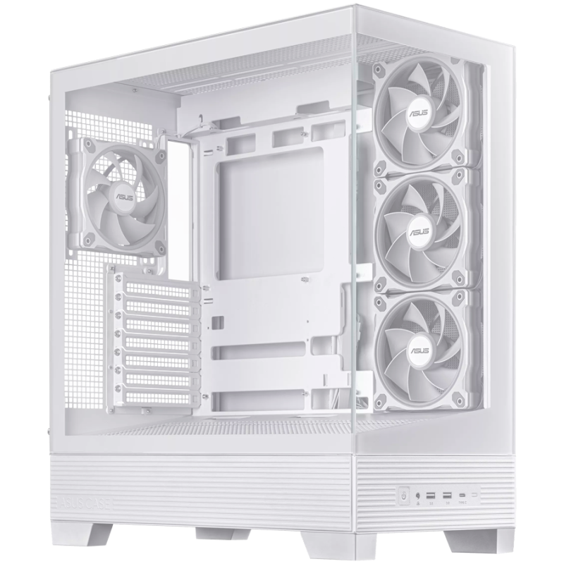 Ohišje ASUS A31 PLUS ATX, steklo, 4x 120mm ventilatorji, belo
