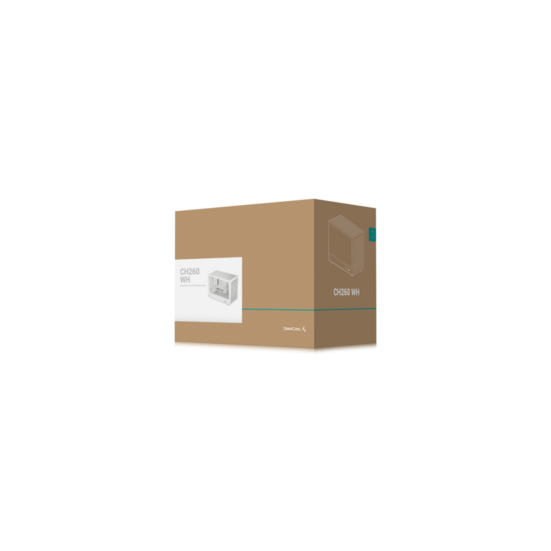 Računalniško ohišje DeepCool CH260, Micro-ATX, steklo, belo