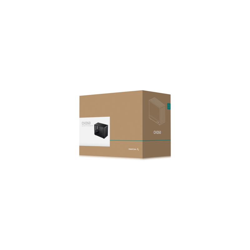 Računalniško ohišje DeepCool CH260, Micro-ATX, steklo, črno