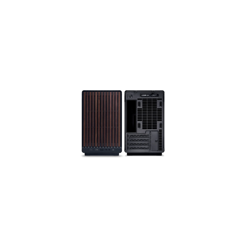 Računalniško ohišje Lian Li DAN Cases A3 Wood, kaljeno steklo, Micro-ATX, črno