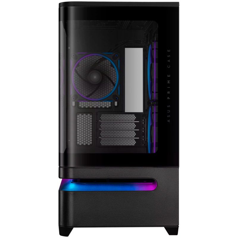 Ohišje ASUS Prime AP202 ARGB TG mATX, kaljeno steklo, 3x120mm ventilatorji, črno