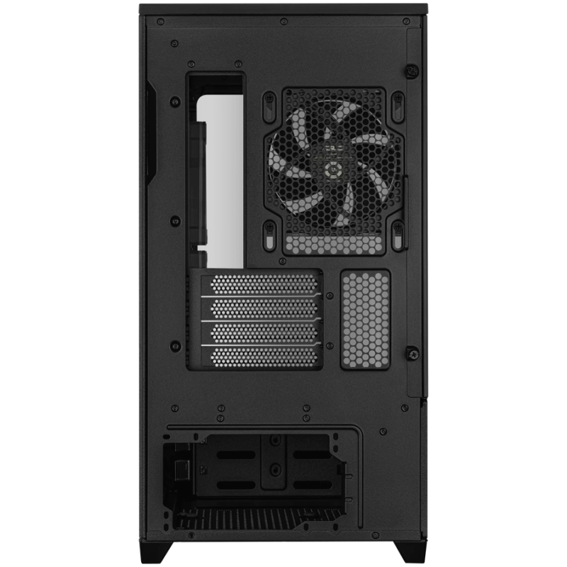 Ohišje ASUS Prime AP202 ARGB TG mATX, kaljeno steklo, 3x120mm ventilatorji, črno