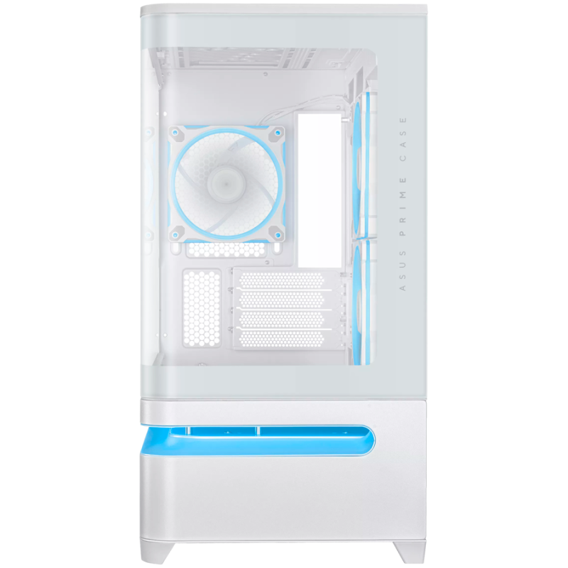Ohišje ASUS Prime AP202 ARGB TG mATX, kaljeno steklo, 3x120mm ventilatorji, belo