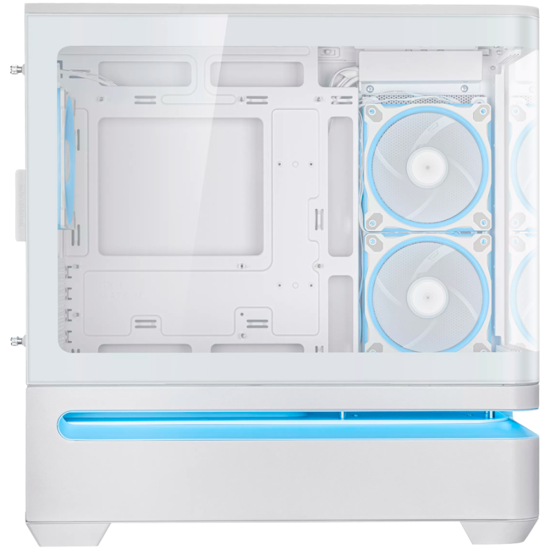 Ohišje ASUS Prime AP202 ARGB TG mATX, kaljeno steklo, 3x120mm ventilatorji, belo