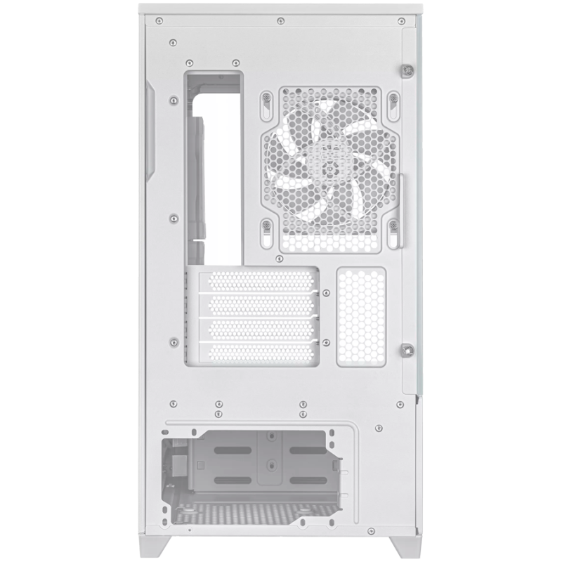 Ohišje ASUS Prime AP202 ARGB TG mATX, kaljeno steklo, 3x120mm ventilatorji, belo