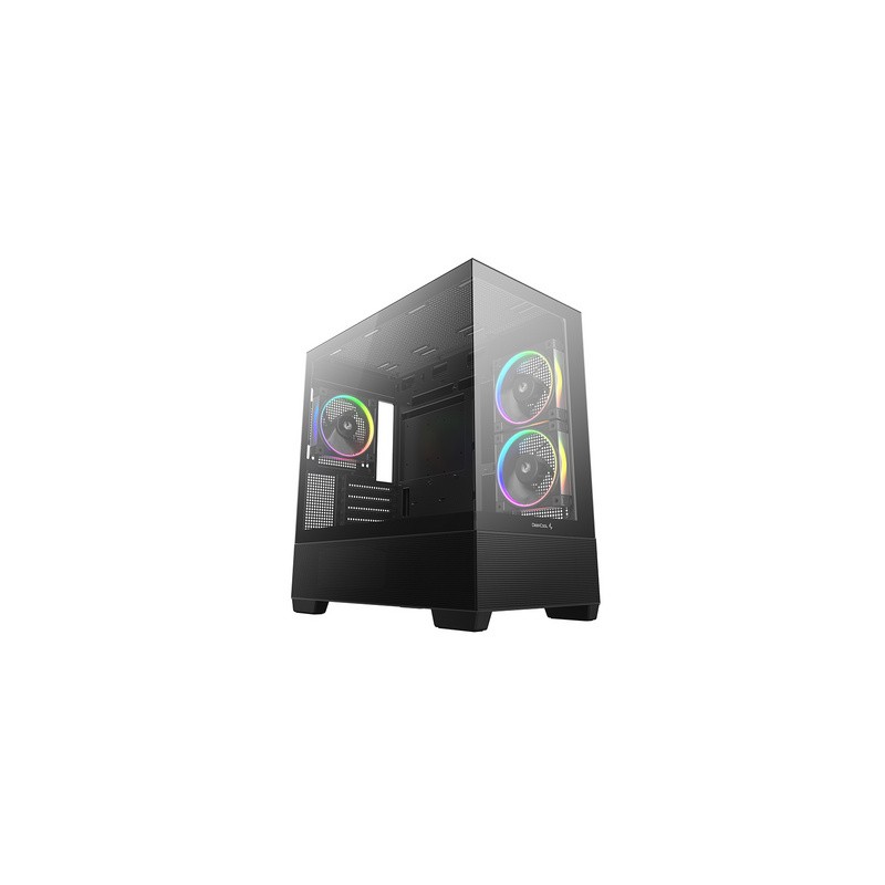 Ohišje DeepCool CG380 3F, mATX, Midi-Tower, kaljeno steklo, črno