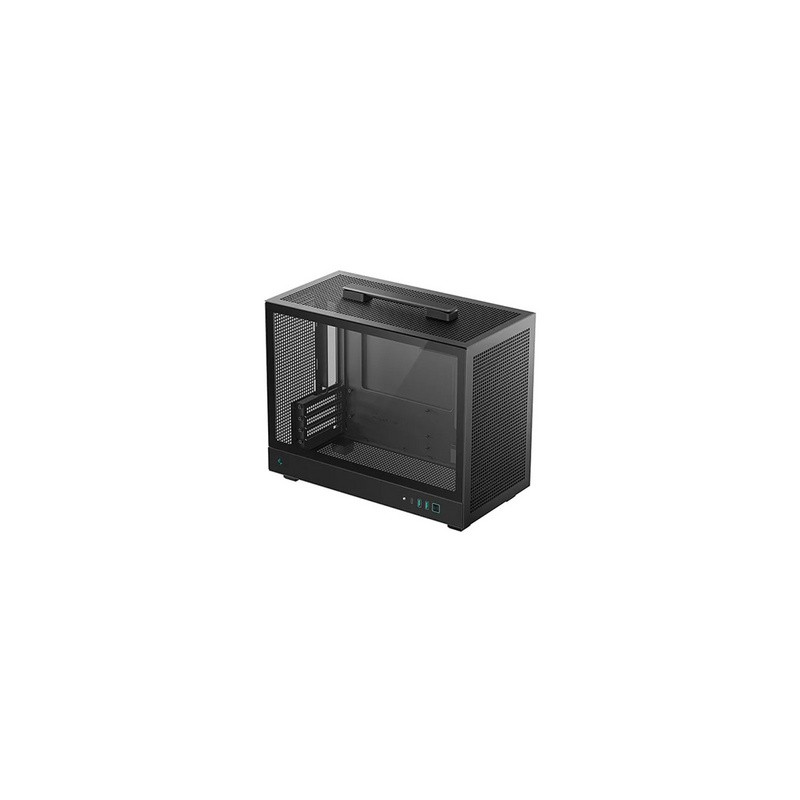 Ohišje DeepCool CH160 PLUS, ITX, Micro-ATX, kaljeno steklo, črno