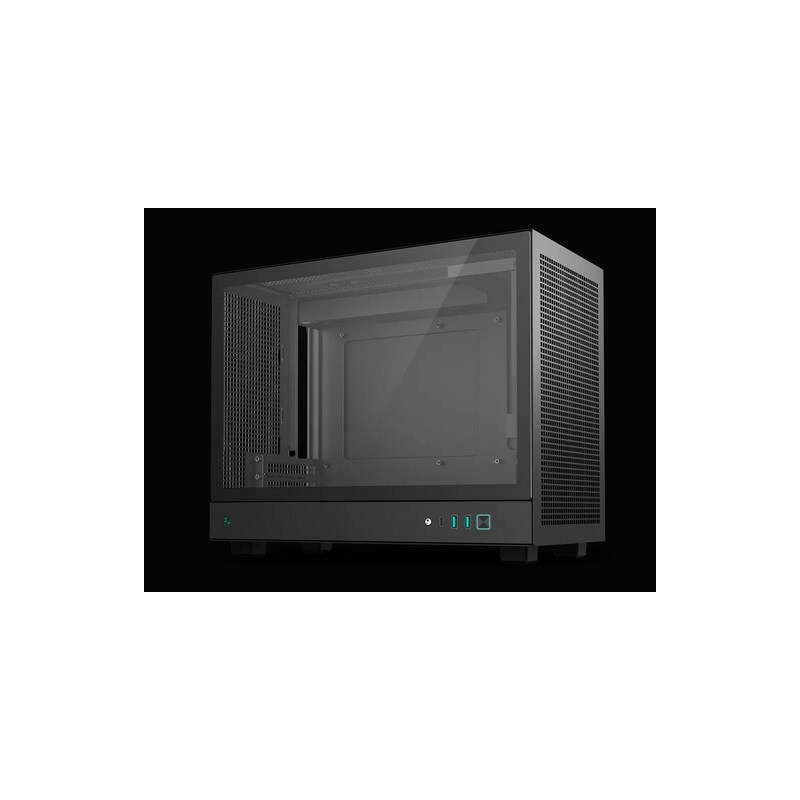 Ohišje DeepCool CH160 PLUS, ITX, Micro-ATX, kaljeno steklo, črno