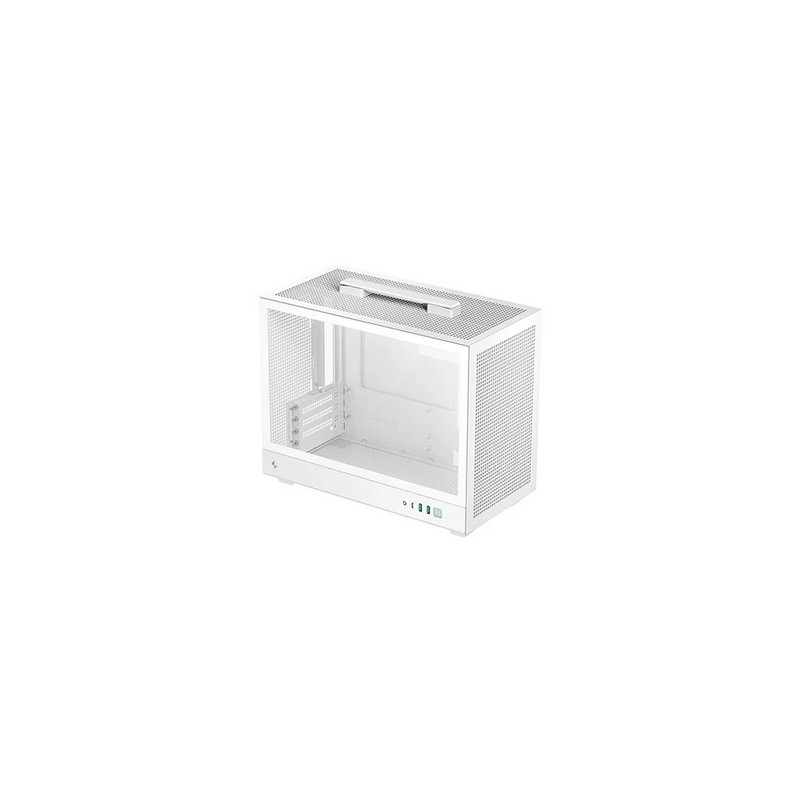Ohišje DeepCool CH160 PLUS WH, ITX, Micro-ATX, kaljeno steklo, belo