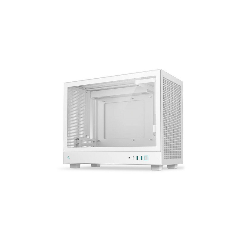 Ohišje DeepCool CH160 PLUS WH, ITX, Micro-ATX, kaljeno steklo, belo