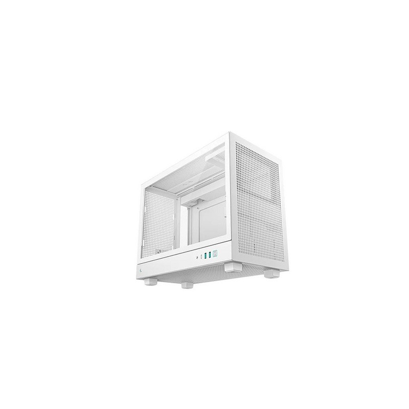 Ohišje DeepCool CH160 PLUS WH, ITX, Micro-ATX, kaljeno steklo, belo