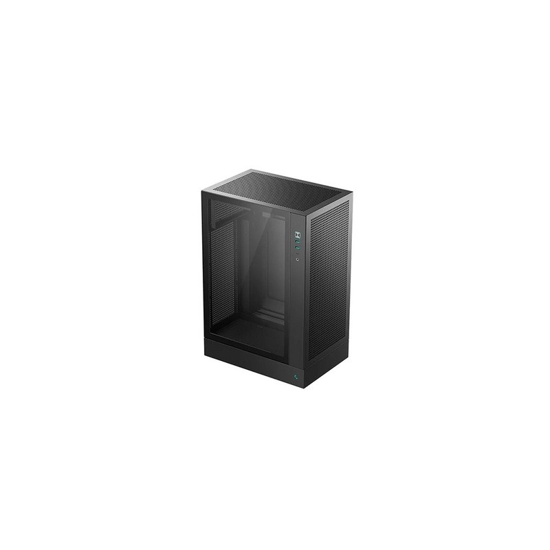 Ohišje DeepCool CH170 PLUS, ITX, Micro-ATX, kaljeno steklo, črno