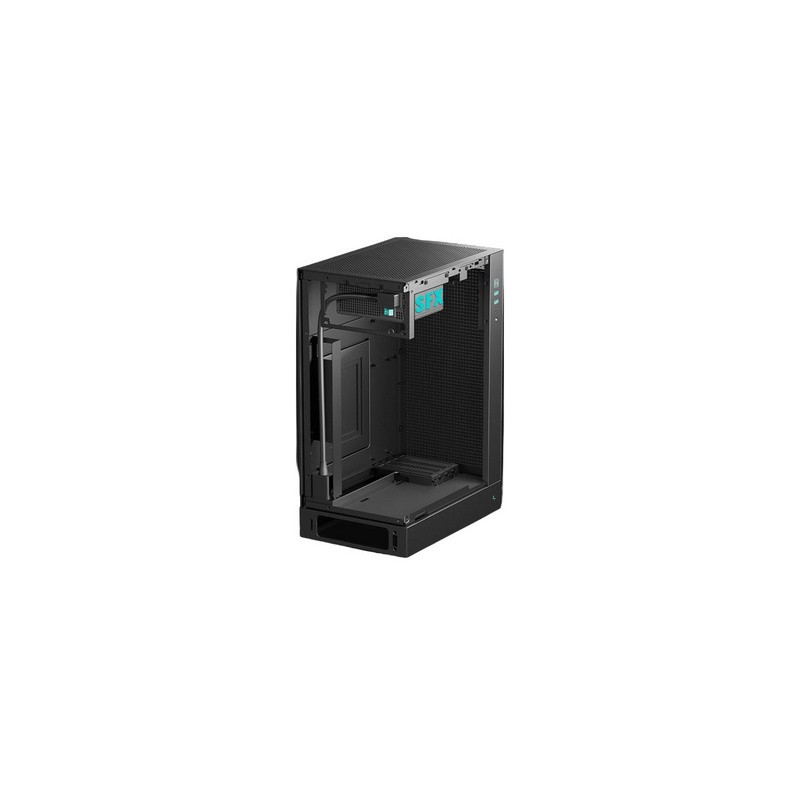 Ohišje DeepCool CH170 PLUS, ITX, Micro-ATX, kaljeno steklo, črno
