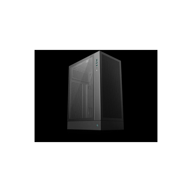 Ohišje DeepCool CH170 PLUS, ITX, Micro-ATX, kaljeno steklo, črno