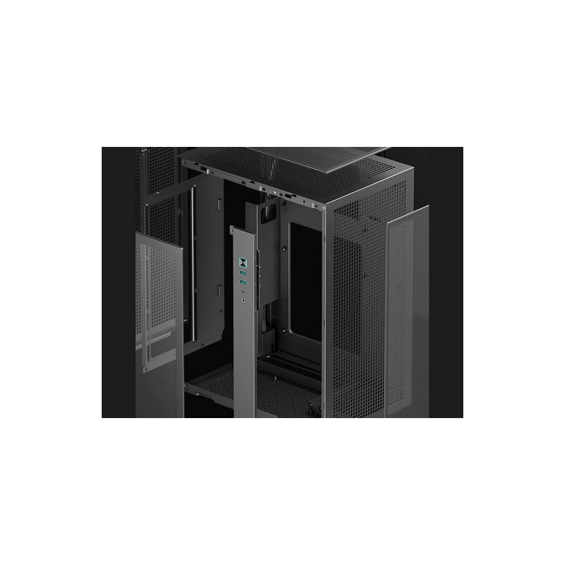 Ohišje DeepCool CH170 PLUS, ITX, Micro-ATX, kaljeno steklo, črno