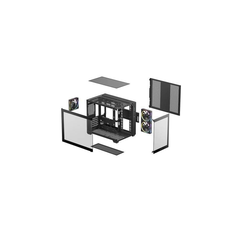Ohišje DeepCool CG330 3F, micro-ATX, črno