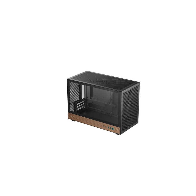Ohišje DeepCool CH260 Wood, Micro-ATX, črno