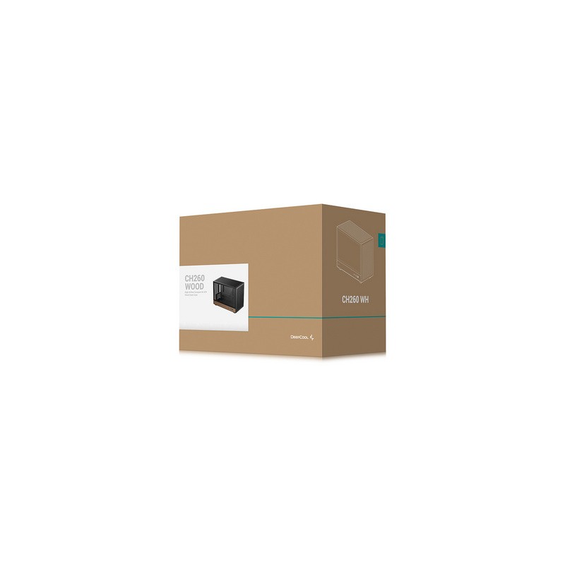Ohišje DeepCool CH260 Wood, Micro-ATX, črno