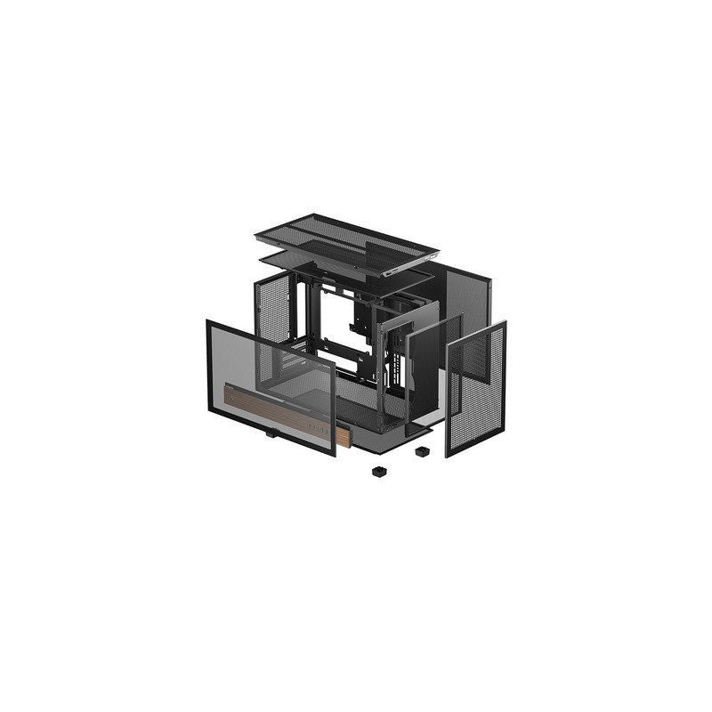 Ohišje DeepCool CH260 Wood, Micro-ATX, črno
