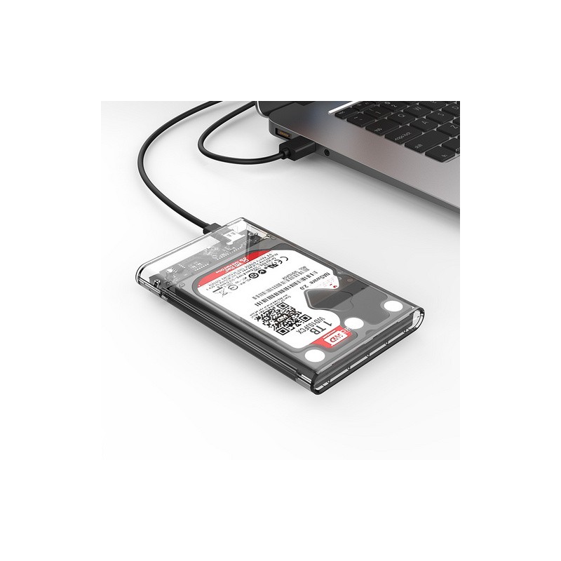 Zunanje ohišje za HDD/SSD 2,5" USB-C 3.1 v SATA3, prozorno