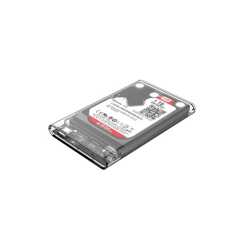 Zunanje ohišje za HDD/SSD 2,5" USB-C 3.1 v SATA3, prozorno