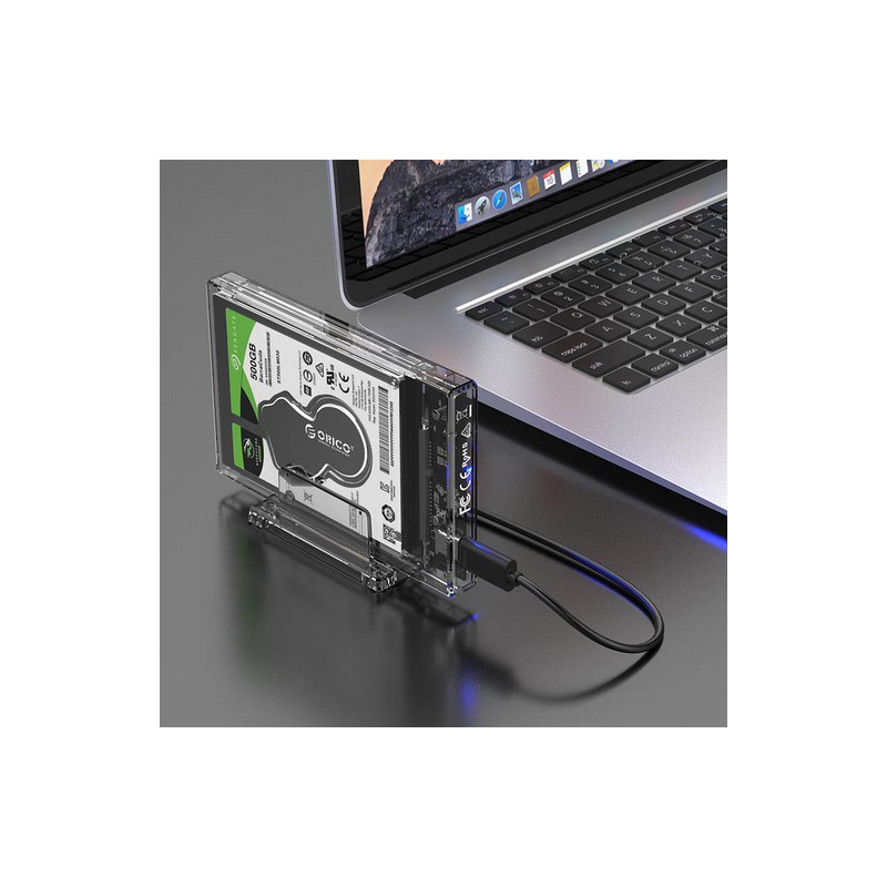 Zunanje ohišje za HDD/SSD 2,5, USB-C 3.0 to SATA3, prozorno, ORICO 2159C3
