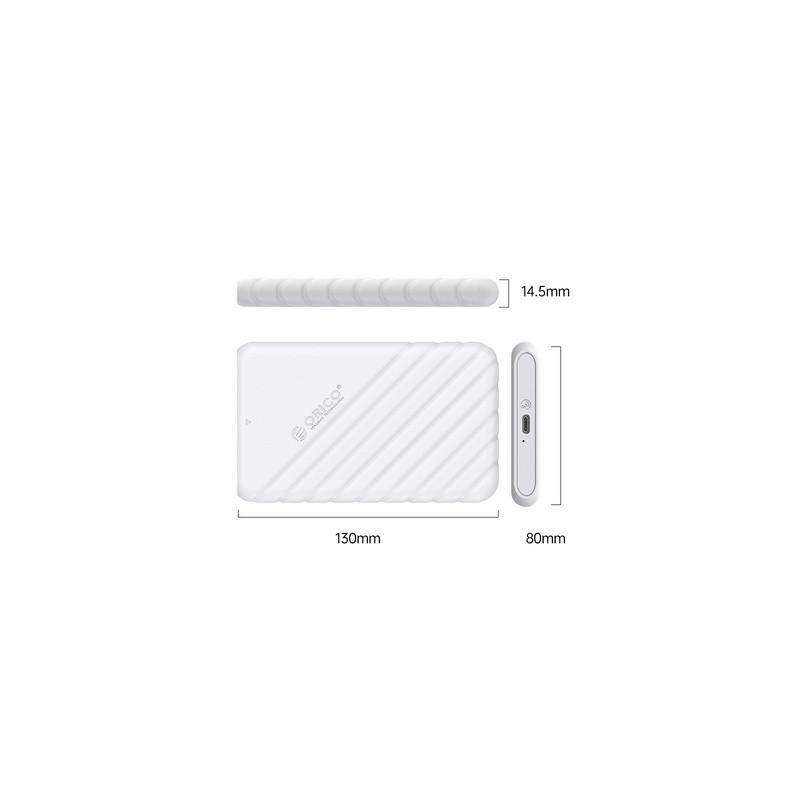 Zunanje ohišje za 2,5 HDD/SSD, USB-C 3.1 v SATA3, belo, ORICO 25PW1C-C3