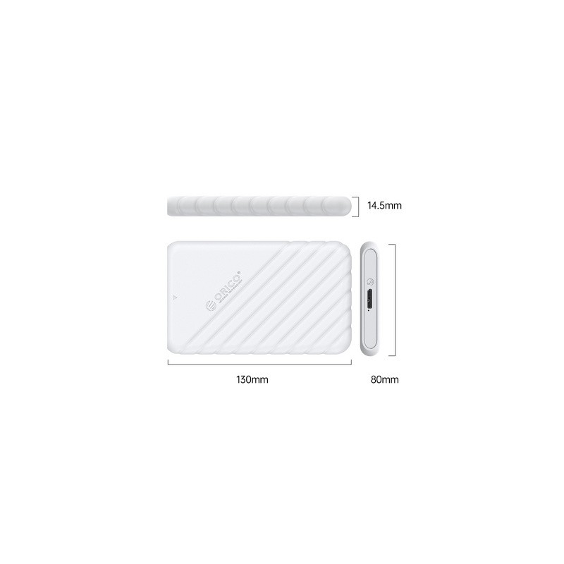 Zunanje ohišje za 2,5 HDD/SSD, USB 3.0 v SATA3, belo, ORICO 25PW1-U3