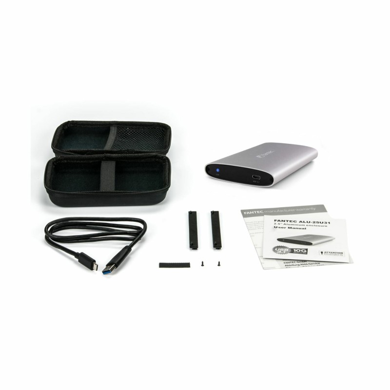 Ohišje za disk 2.5" SATA USB 3.1 tip-C Fantec ALU-25U31 srebrno