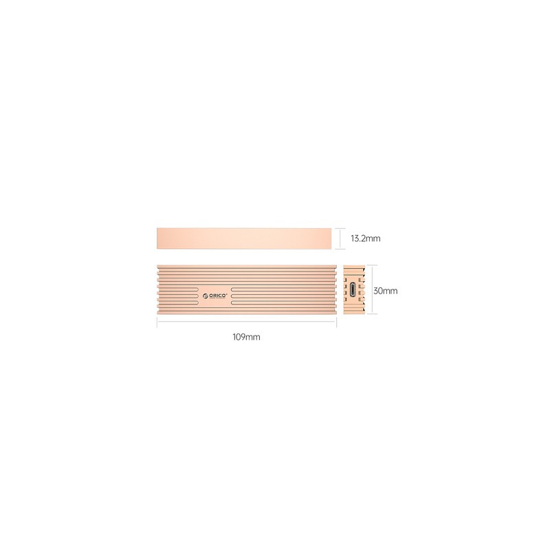 Zunanje ohišje za M.2 NVMe/SATA v USB-C 3.2, zlato-roza, ORICO FV35C3