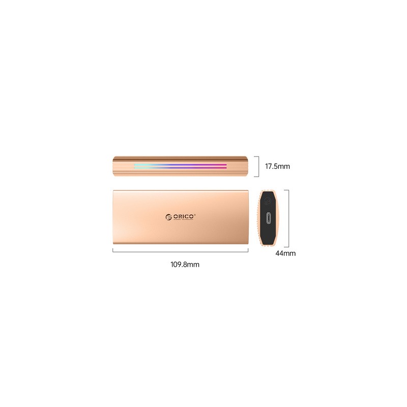 Zunanje ohišje za M.2 NVMe v USB-C 3.2, zlato-roza, ORICO M2R2-G2