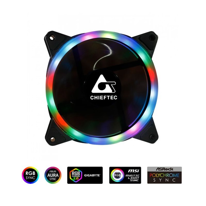 Ventilator Chieftec RGB RAINBOW, 120mm, AF-12RGB