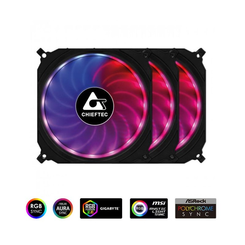 Ventilator Chieftec TORNADO RGB (CF-3012-RGB), 120mm, 3x