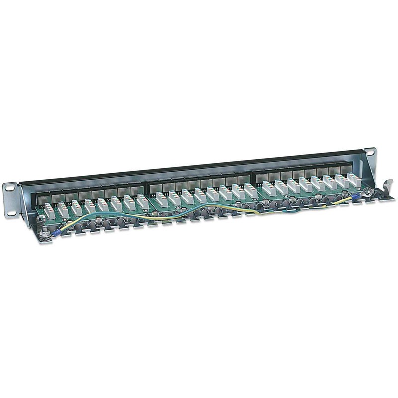Patch panel INTELLINET 1U, 24-port, FTP Cat6, črn