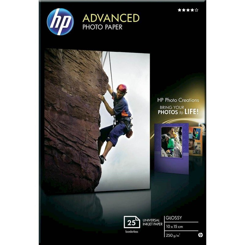 Papir HP Advanced Glossy Photo 250 g/m2, 10x 15 cm (25 listov)