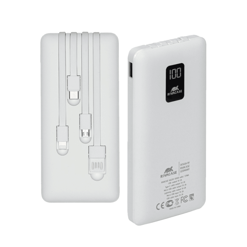 Prenosna baterija Powerbank Rivacase VA2110 10000mAh  prenosna baterija s kabli,