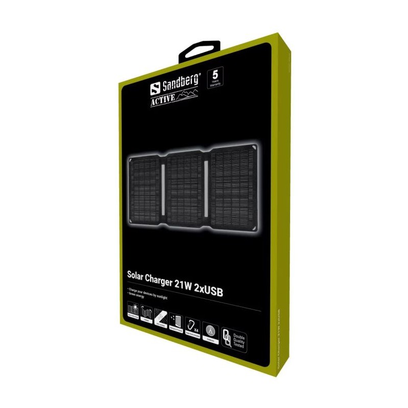 Prenosna baterija Powerbank Sandberg solarni panel polnilnik 2x USB - 21W, 420-7
