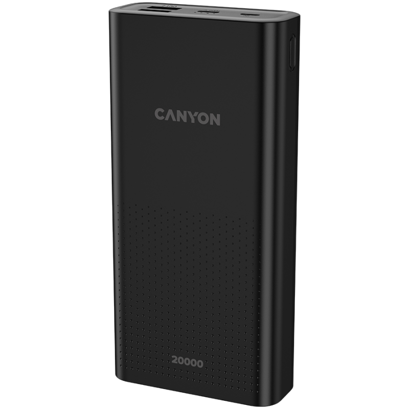 Prenosna baterija Powerbank CANYON PB-2002, 20000mAh, črn