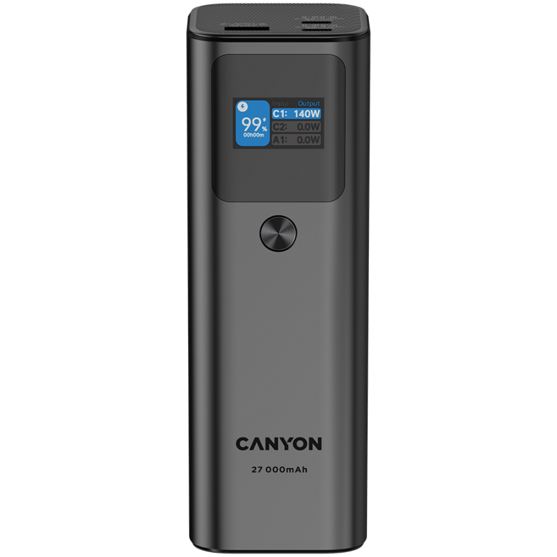 Prenosna baterija Powerbank CANYON PB-2010, 27000mAh, temno siv