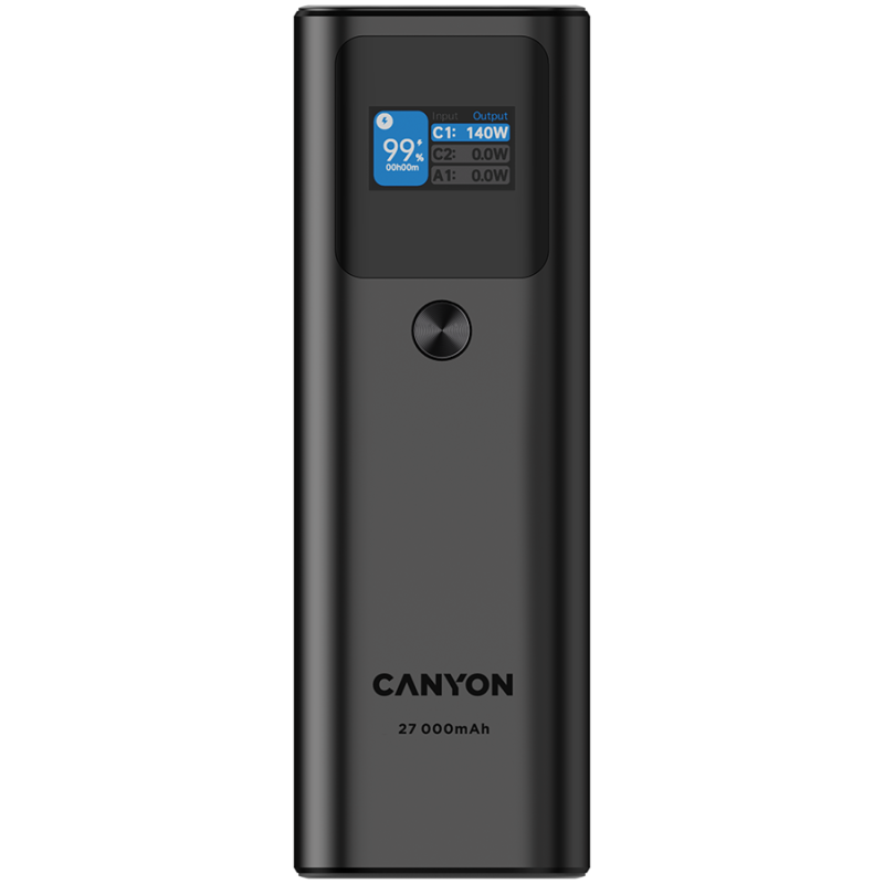 Prenosna baterija Powerbank CANYON PB-2010, 27000mAh, temno siv