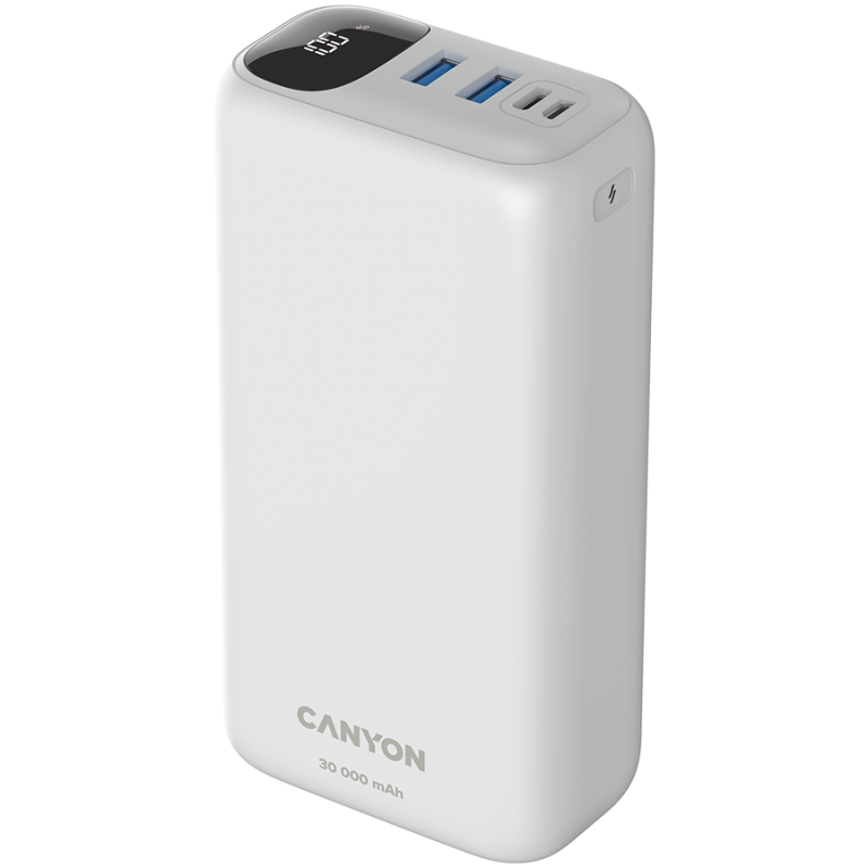 Prenosna baterija Powerbank CANYON PB - 301, 30000mAh, bel