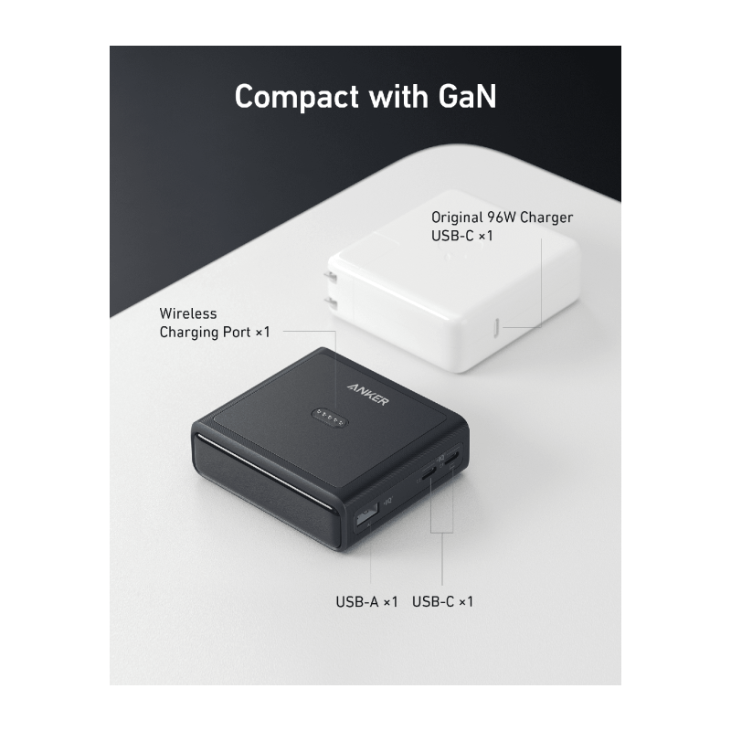 Polnilna baza za Prime Powerbank Anker 100W, črn, A1902311
