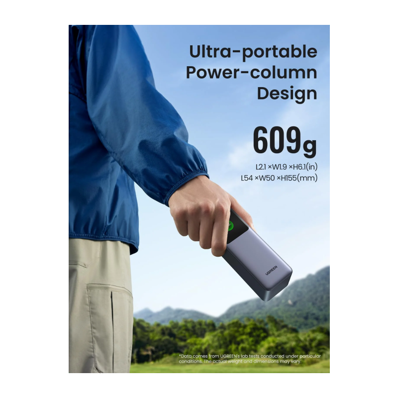 Prenosna baterija Powerbank Ugreen 35525B, 25.000mAh, 200W z digitalnim zaslonom