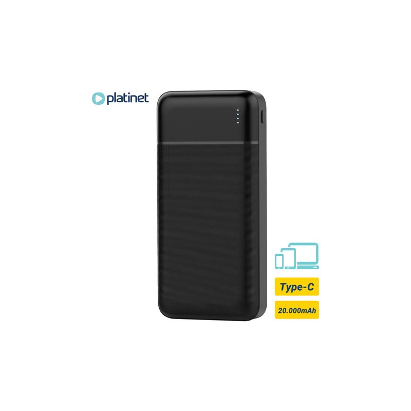 Prenosna baterija Powerbank Platinet 20.000mAh, Type-C, črna