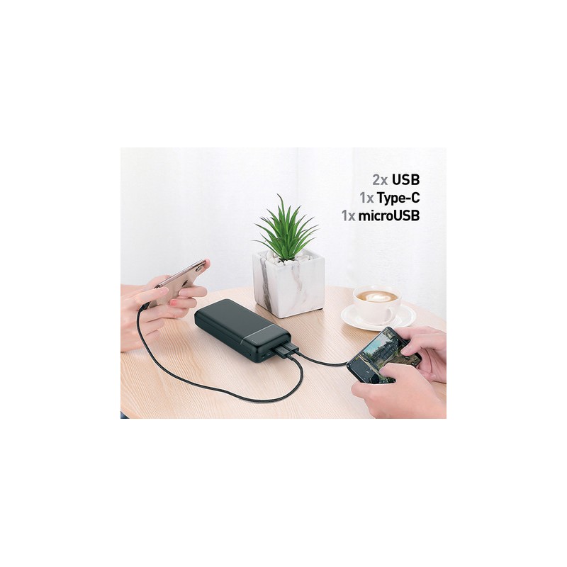 Prenosna baterija Powerbank Platinet 20.000mAh, Type-C, črna