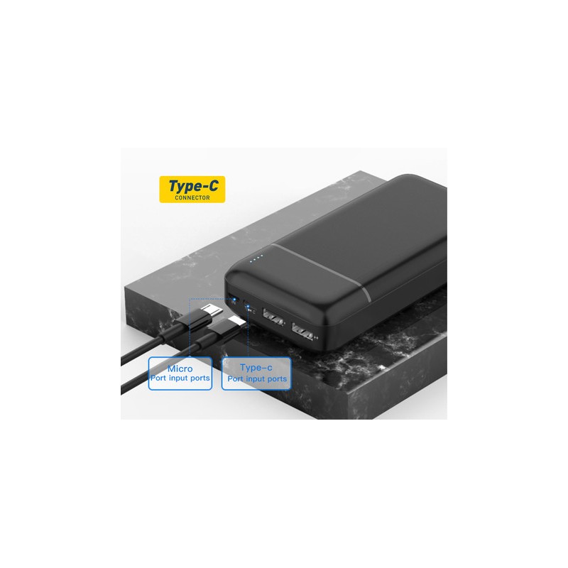 Prenosna baterija Powerbank Platinet 20.000mAh, Type-C, črna