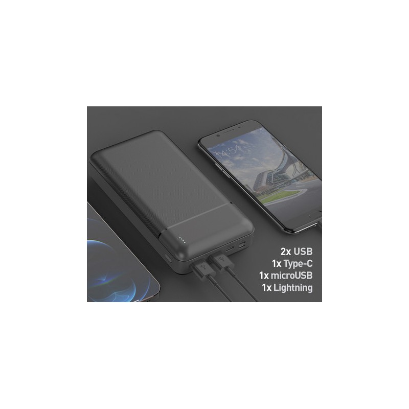 Prenosna baterija Powerbank Platinet 30.000mAh, Type-C, črna